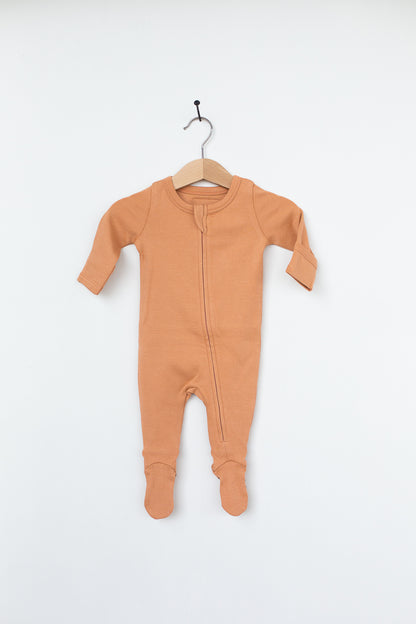 Organic 2 Way Zip Footie | GOTS Certified Organic Cotton | Solid Colors