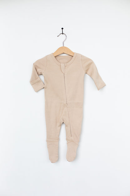 Organic 2 Way Zip Footie | GOTS Certified Organic Cotton | Solid Colors