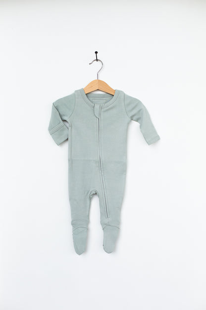 Organic 2 Way Zip Footie | GOTS Certified Organic Cotton | Solid Colors