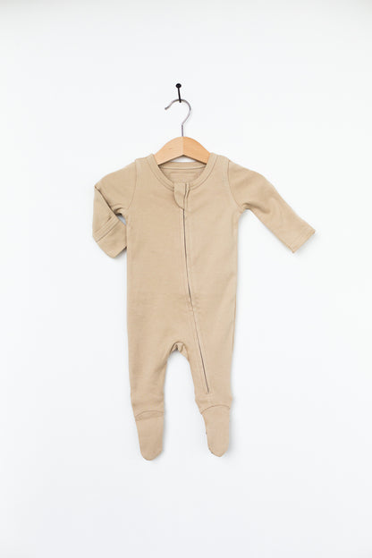Organic 2 Way Zip Footie | GOTS Certified Organic Cotton | Solid Colors