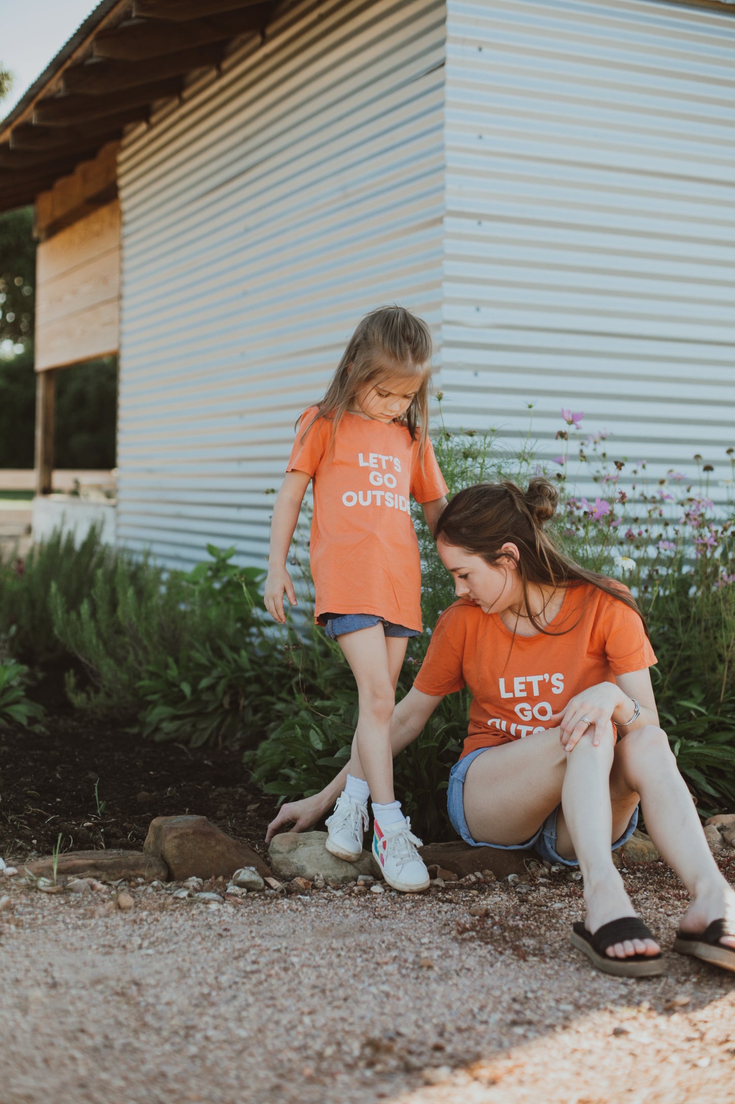 Let's go outside Kid's Crewneck Tee