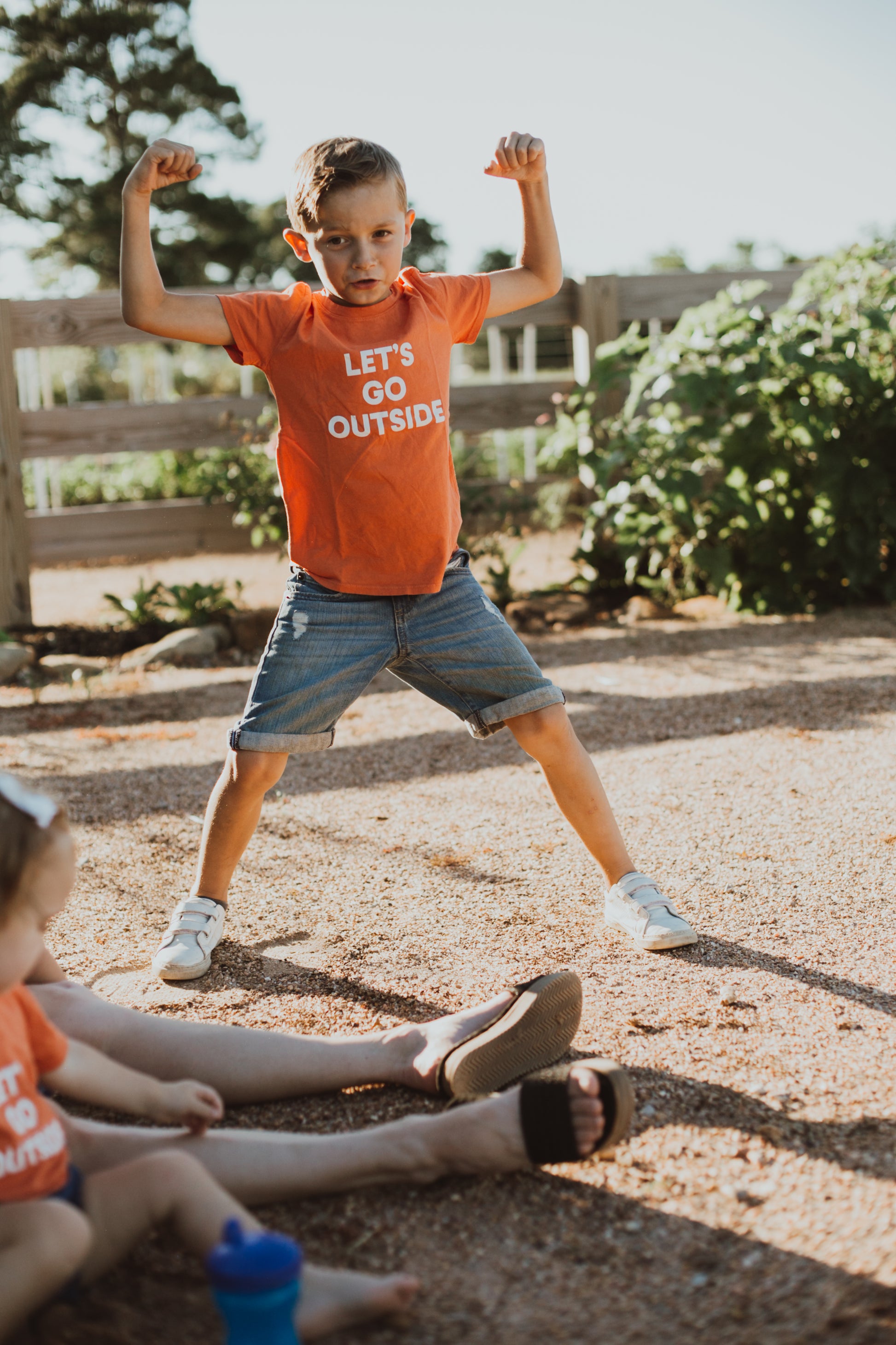 Let's go outside Kid's Crewneck Tee