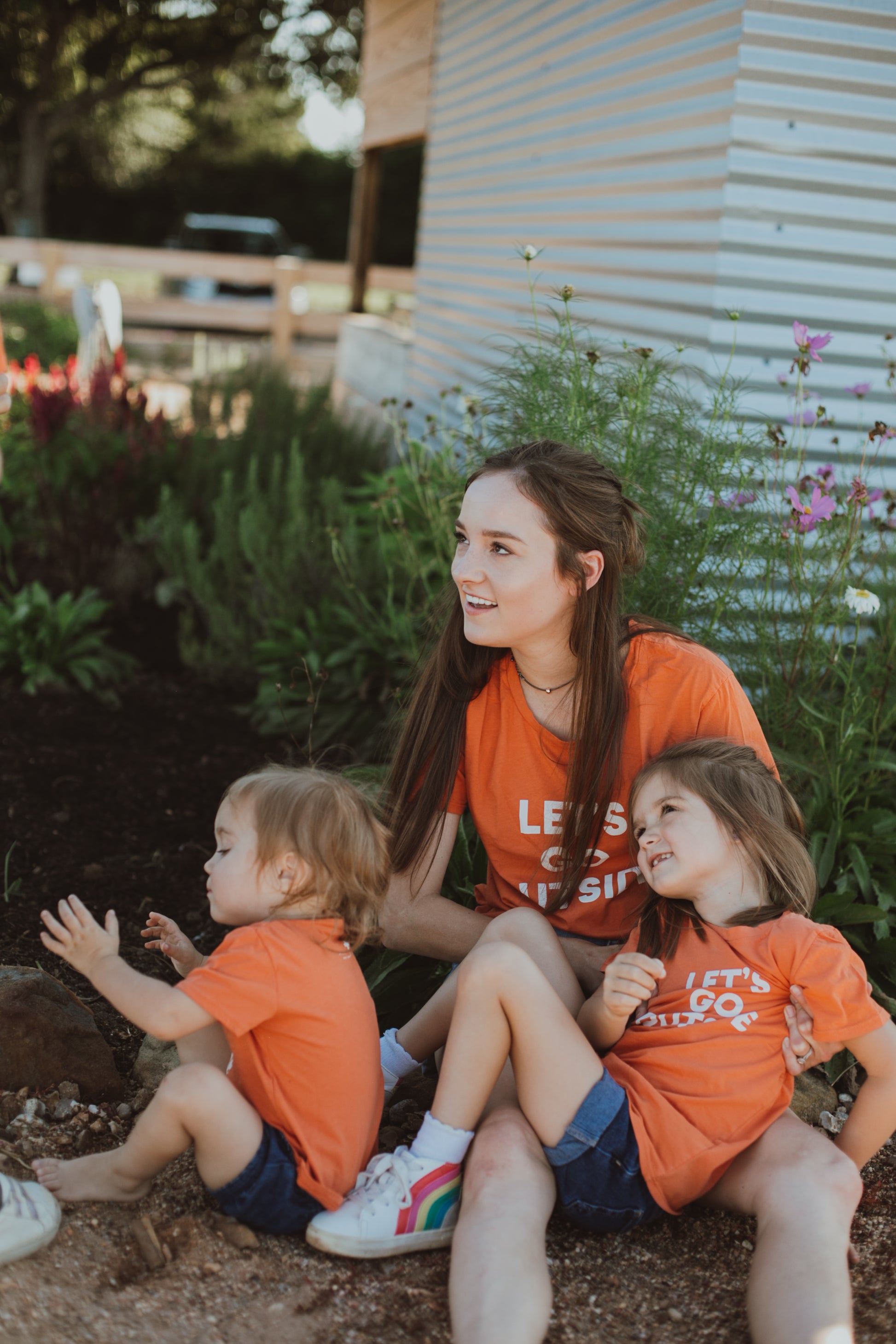 Let's go outside Kid's Crewneck Tee
