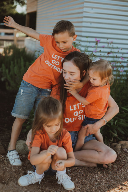 Let's go outside Kid's Crewneck Tee