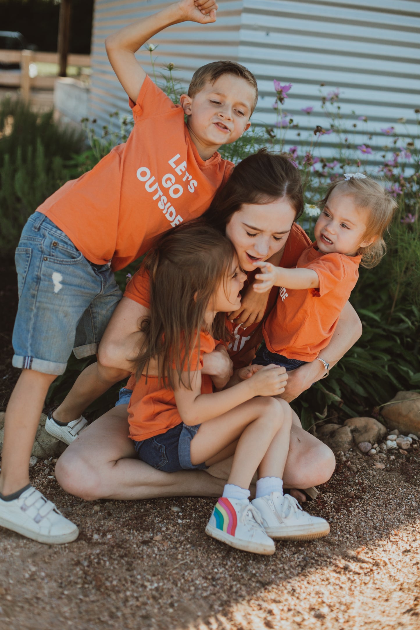 Let's go outside Kid's Crewneck Tee