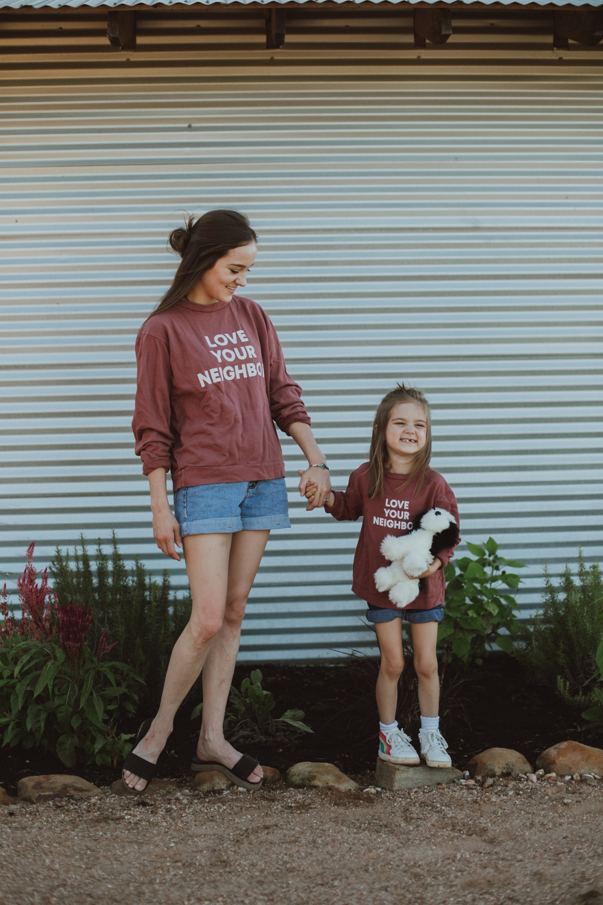 Love Your Neighbor organic cotton adult sweatshirt by Modern Burlap