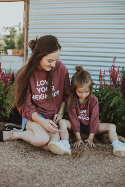 Love Your Neighbor Kids Sweatshirt | GOTS Certified Organic Cotton