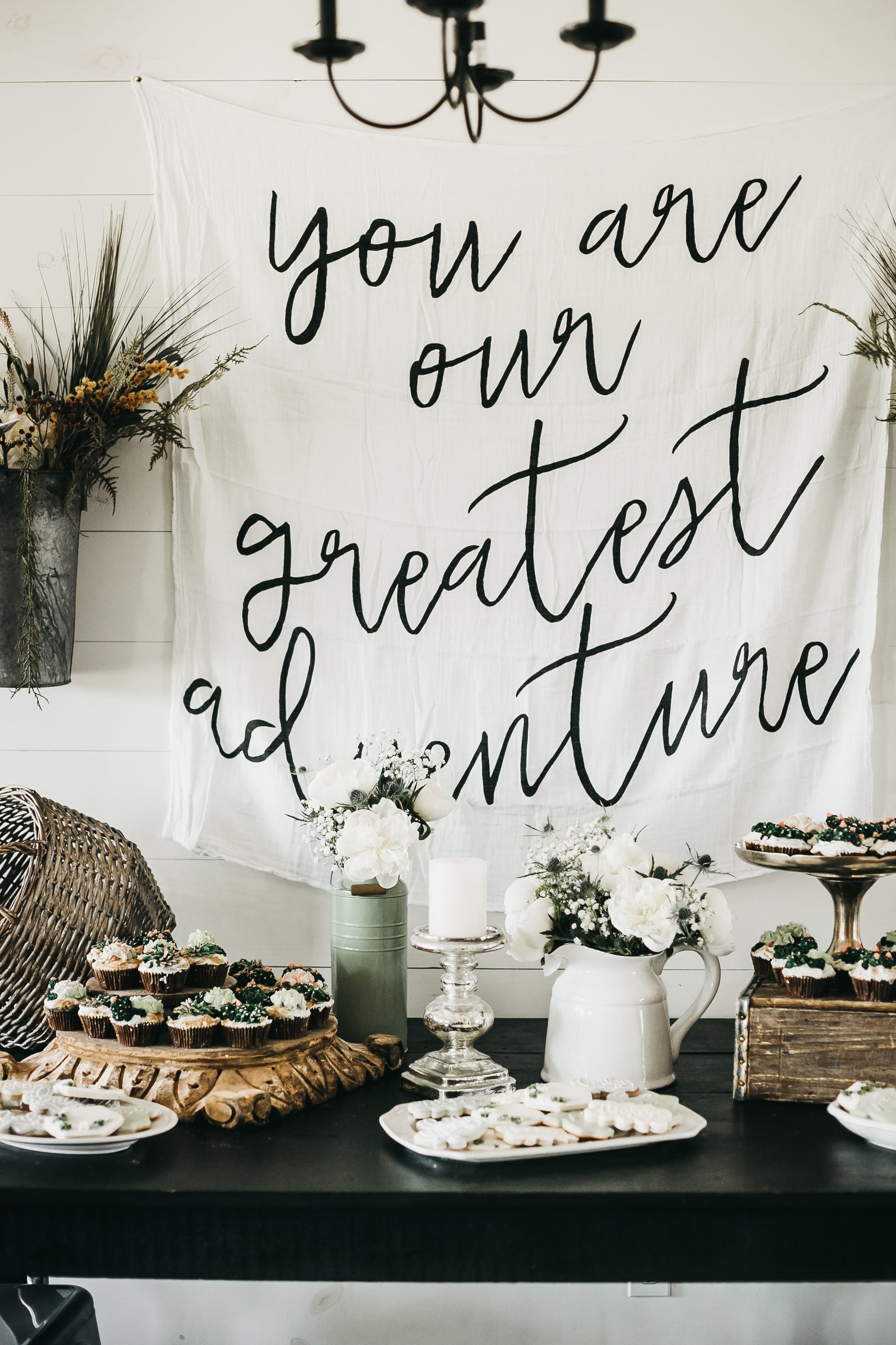 You Are Our Greatest Adventure Modern Burlap swaddle