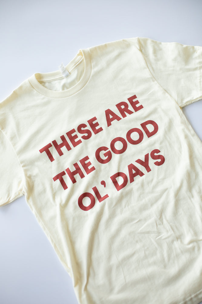 
                  
                    Load image into Gallery viewer, These are the good ol&amp;#39; days Unisex Crewneck Tee | Cream
                  
                