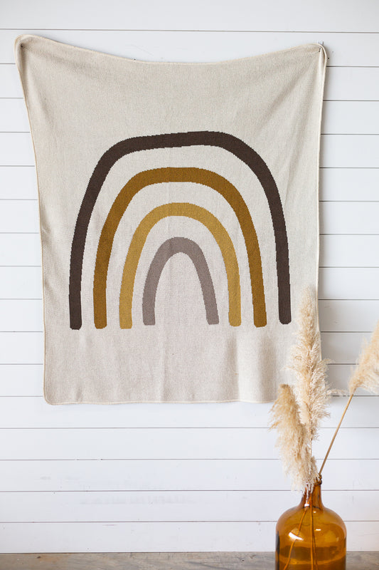 Rainbow recycled cotton throw blanket by Modern Burlap