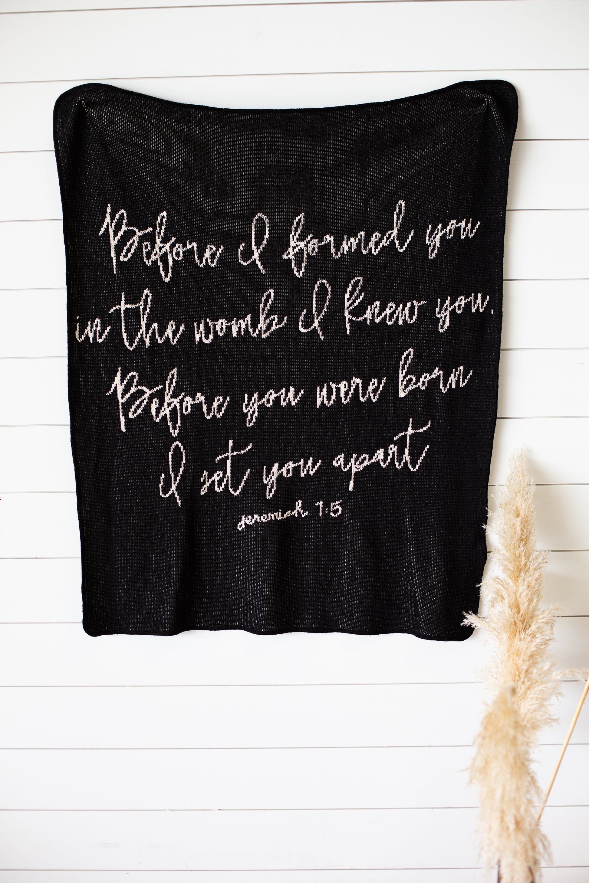 Jeremiah 1:5 Recycled Cotton Throw Blanket | Made in USA