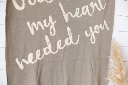 Made in the USA | Recycled Cotton Blend  God knew my heart needed you Throw Blanket