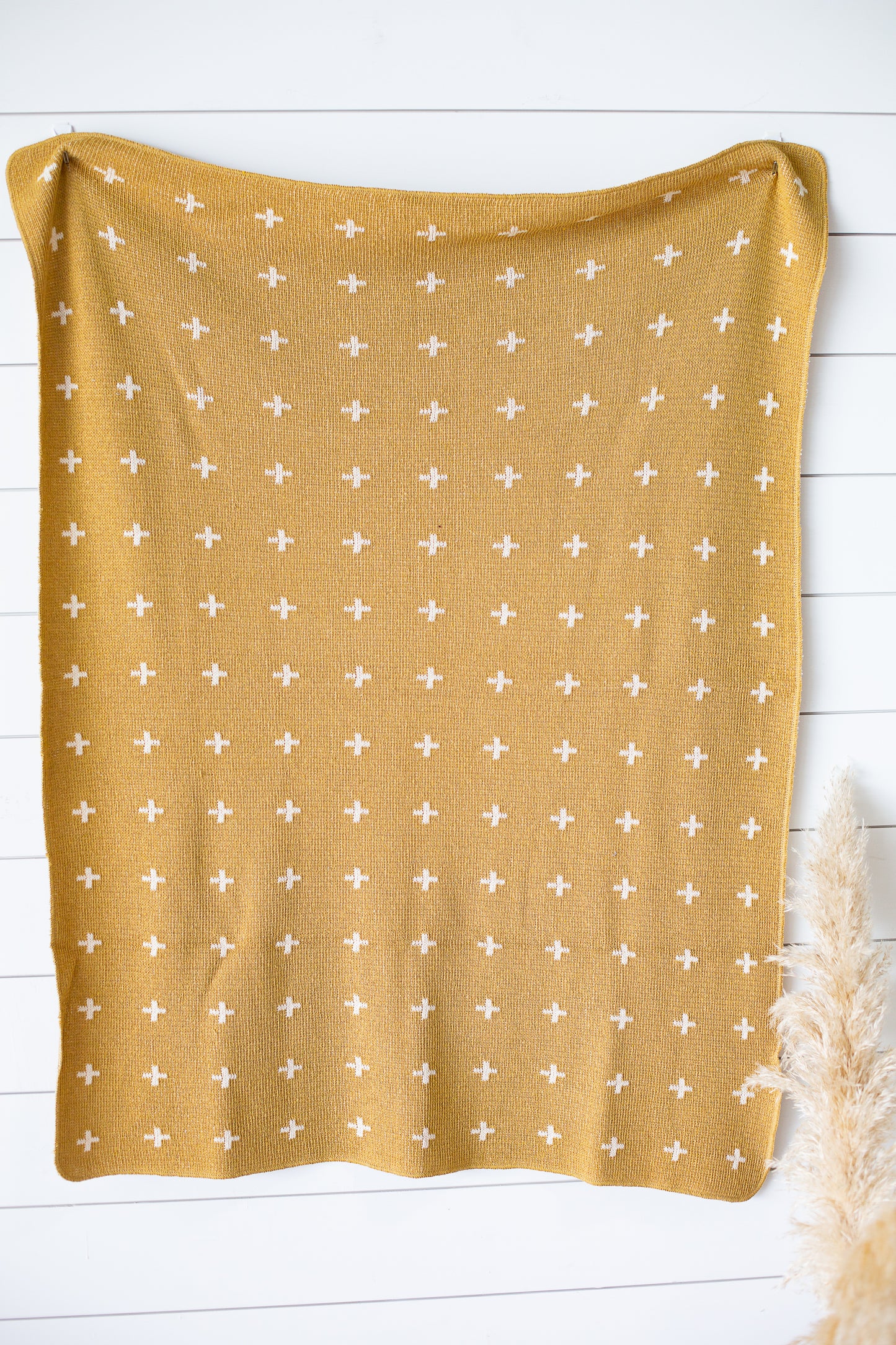 Mini Swiss Cross recycled cotton throw by Modern Burlap