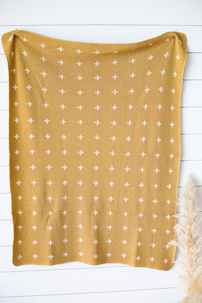 Mini Swiss Cross recycled cotton throw by Modern Burlap