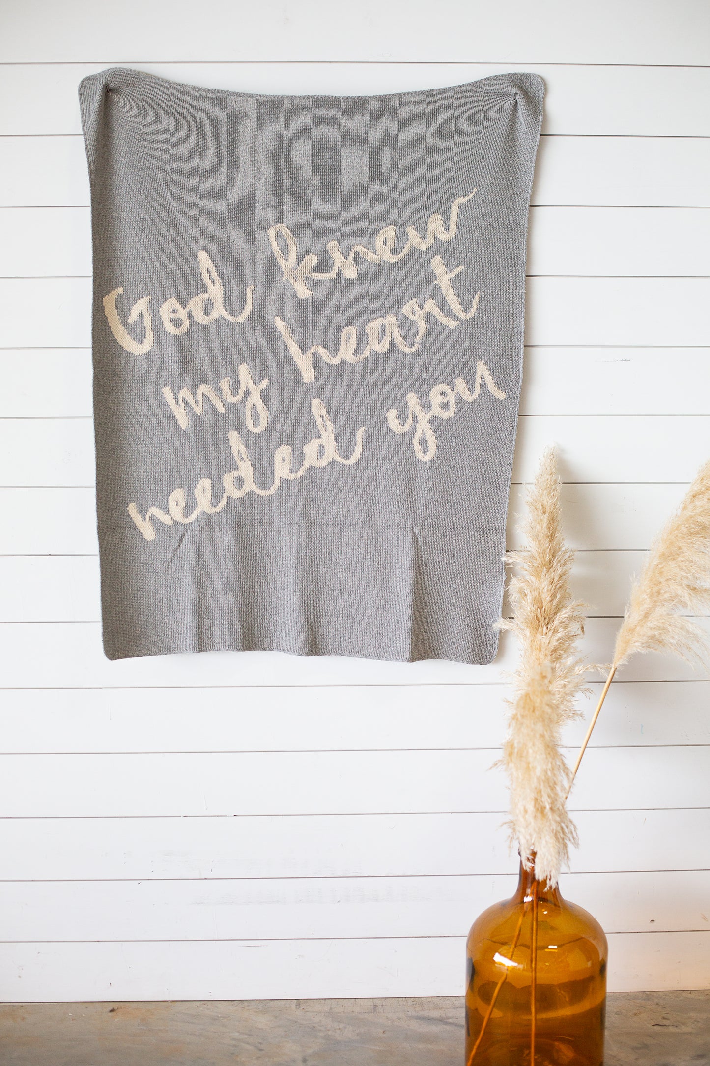 Made in the USA | Recycled Cotton Blend  God knew my heart needed you Throw Blanket
