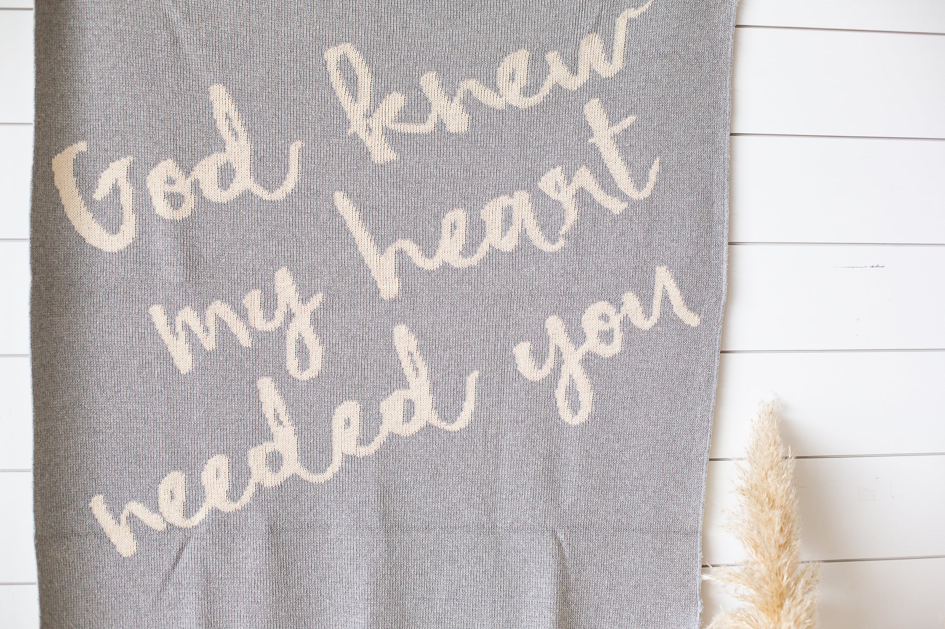 Made in the USA | Recycled Cotton Blend  God knew my heart needed you Throw Blanket