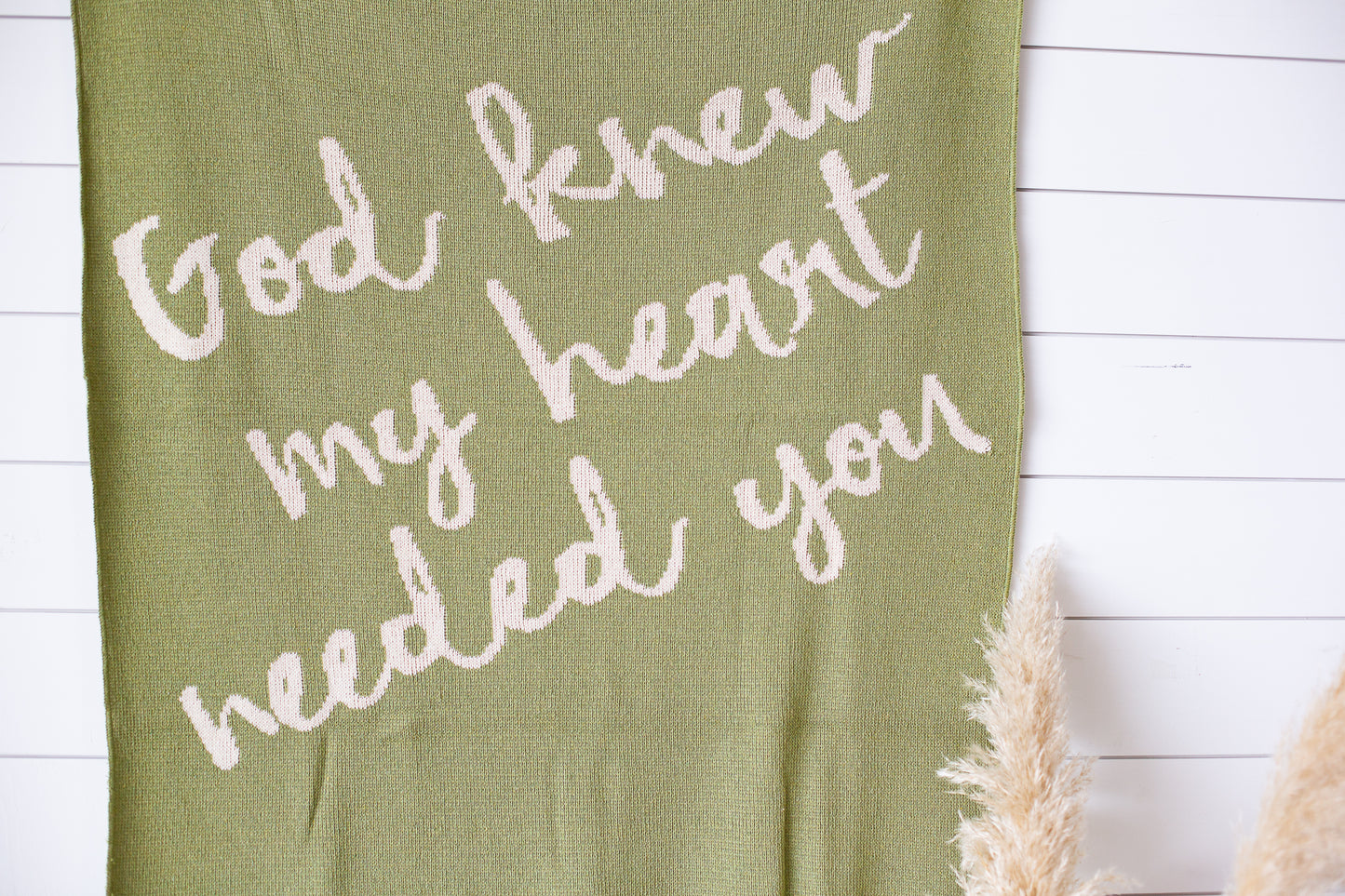 Made in the USA | Recycled Cotton Blend  God knew my heart needed you Throw Blanket