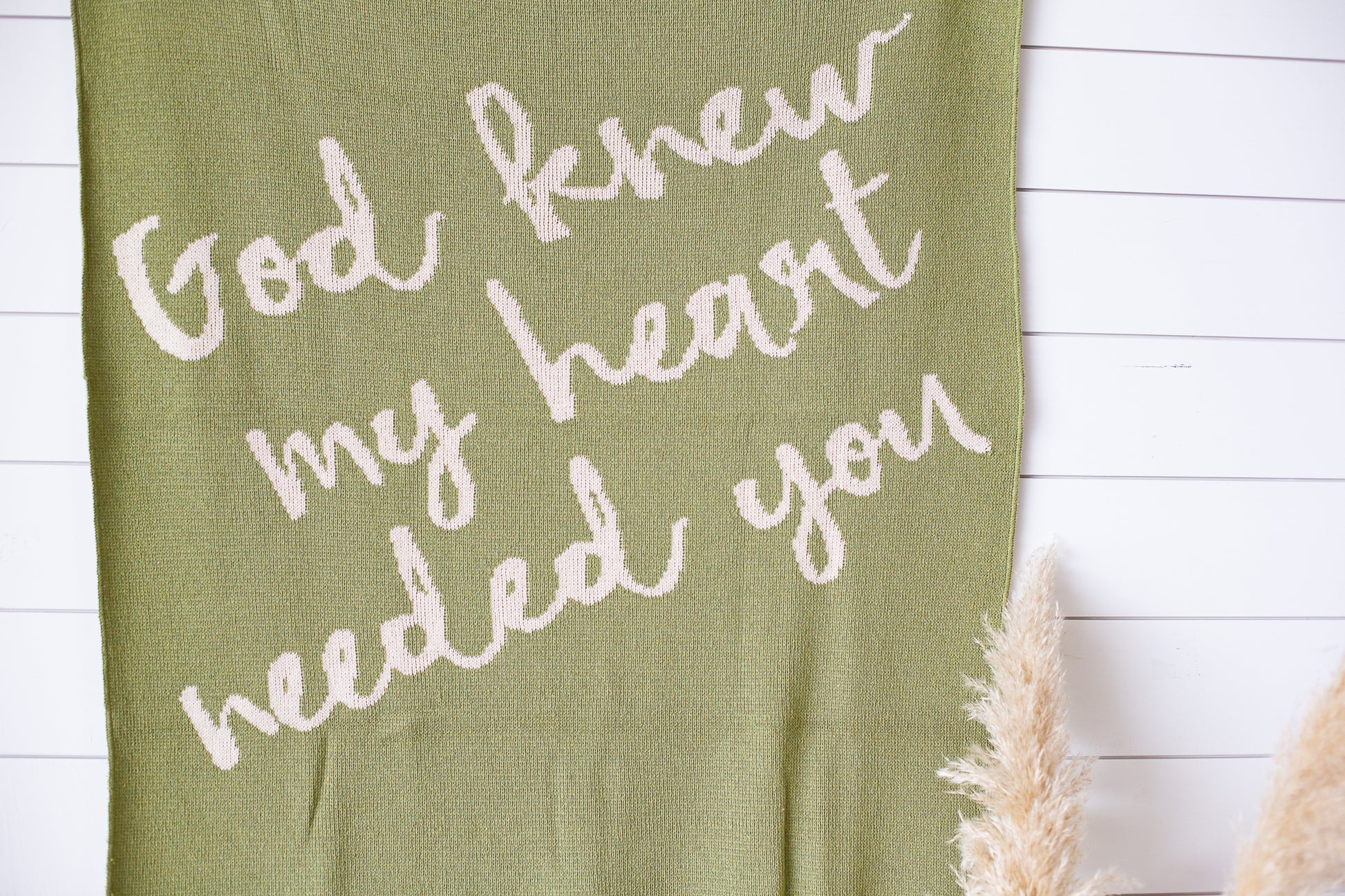 Made in the USA | Recycled Cotton Blend  God knew my heart needed you Throw Blanket