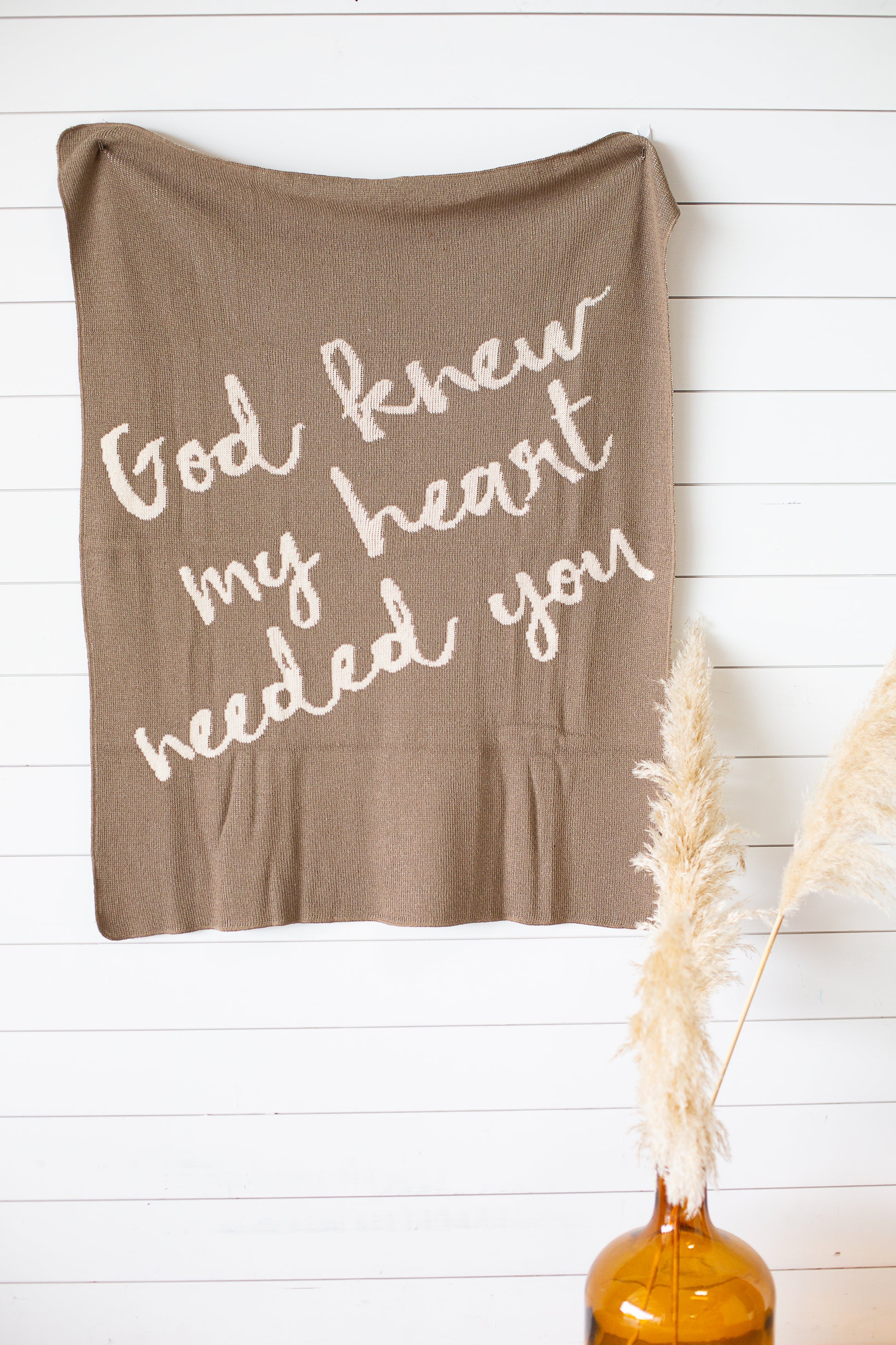Made in the USA | Recycled Cotton Blend  God knew my heart needed you Throw Blanket