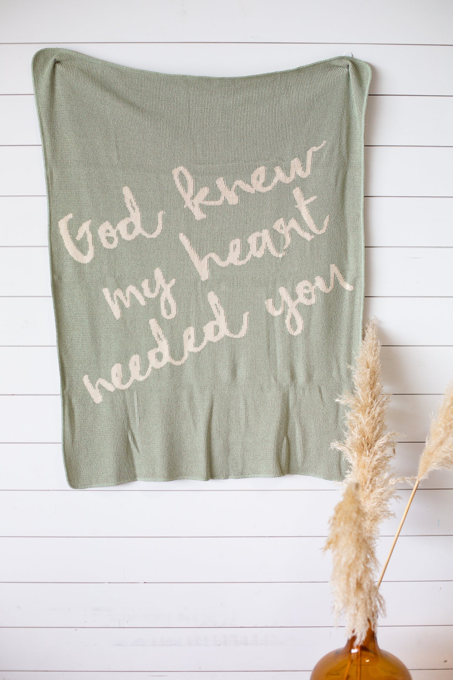 Made in the USA | Recycled Cotton Blend  God knew my heart needed you Throw Blanket