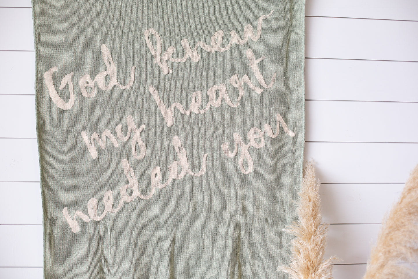 Made in the USA | Recycled Cotton Blend  God knew my heart needed you Throw Blanket