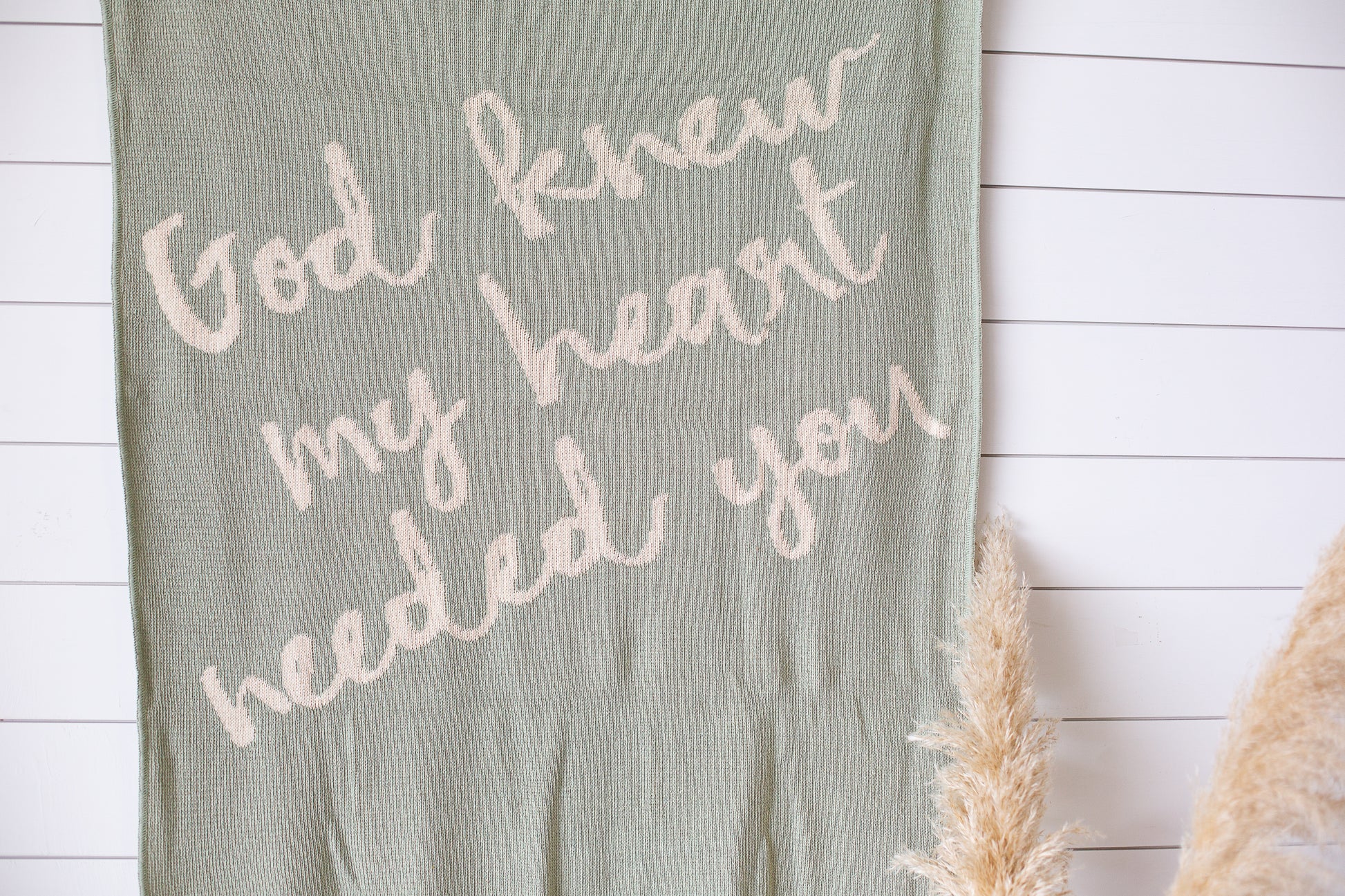 Made in the USA | Recycled Cotton Blend  God knew my heart needed you Throw Blanket