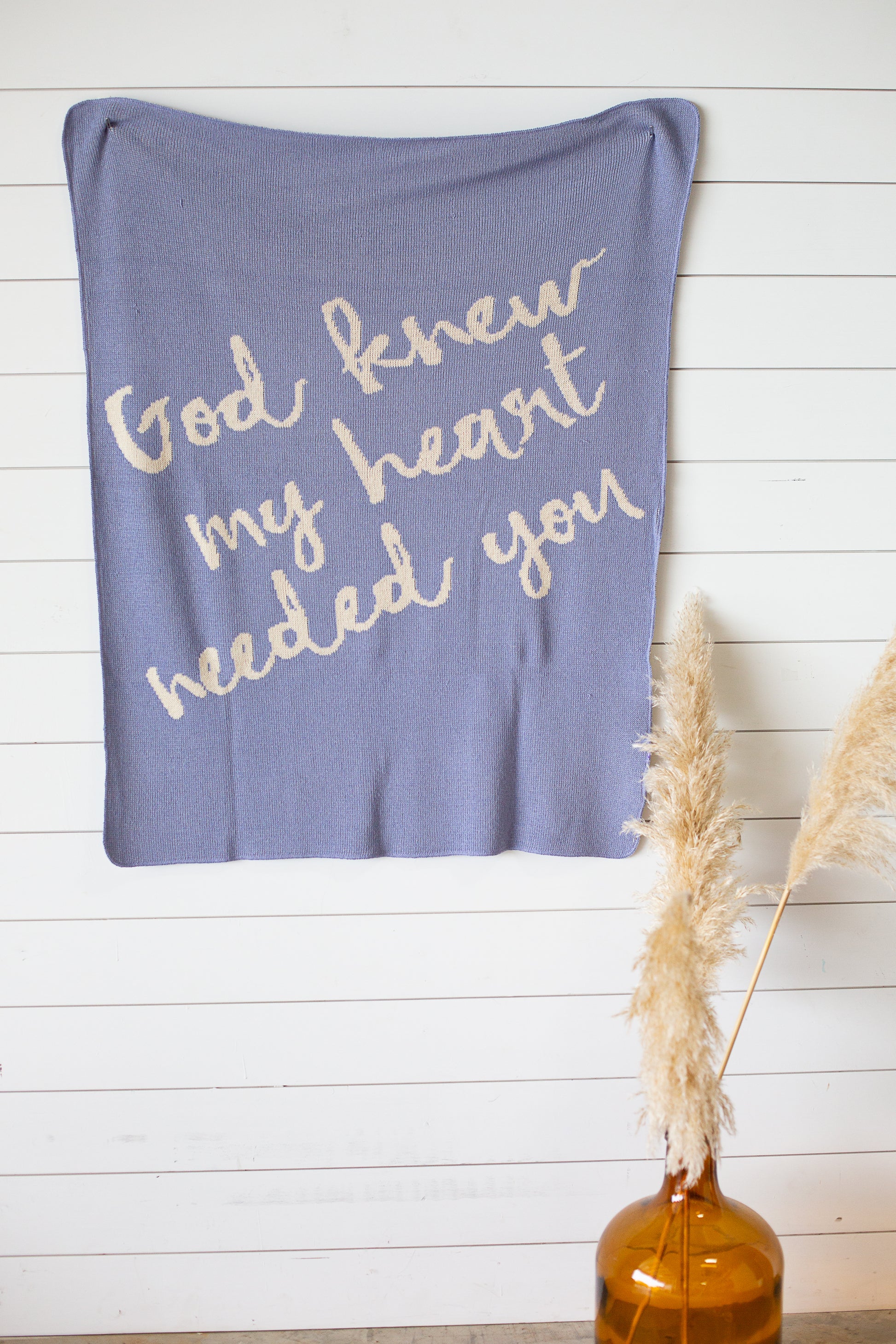 Made in the USA | Recycled Cotton Blend  God knew my heart needed you Throw Blanket