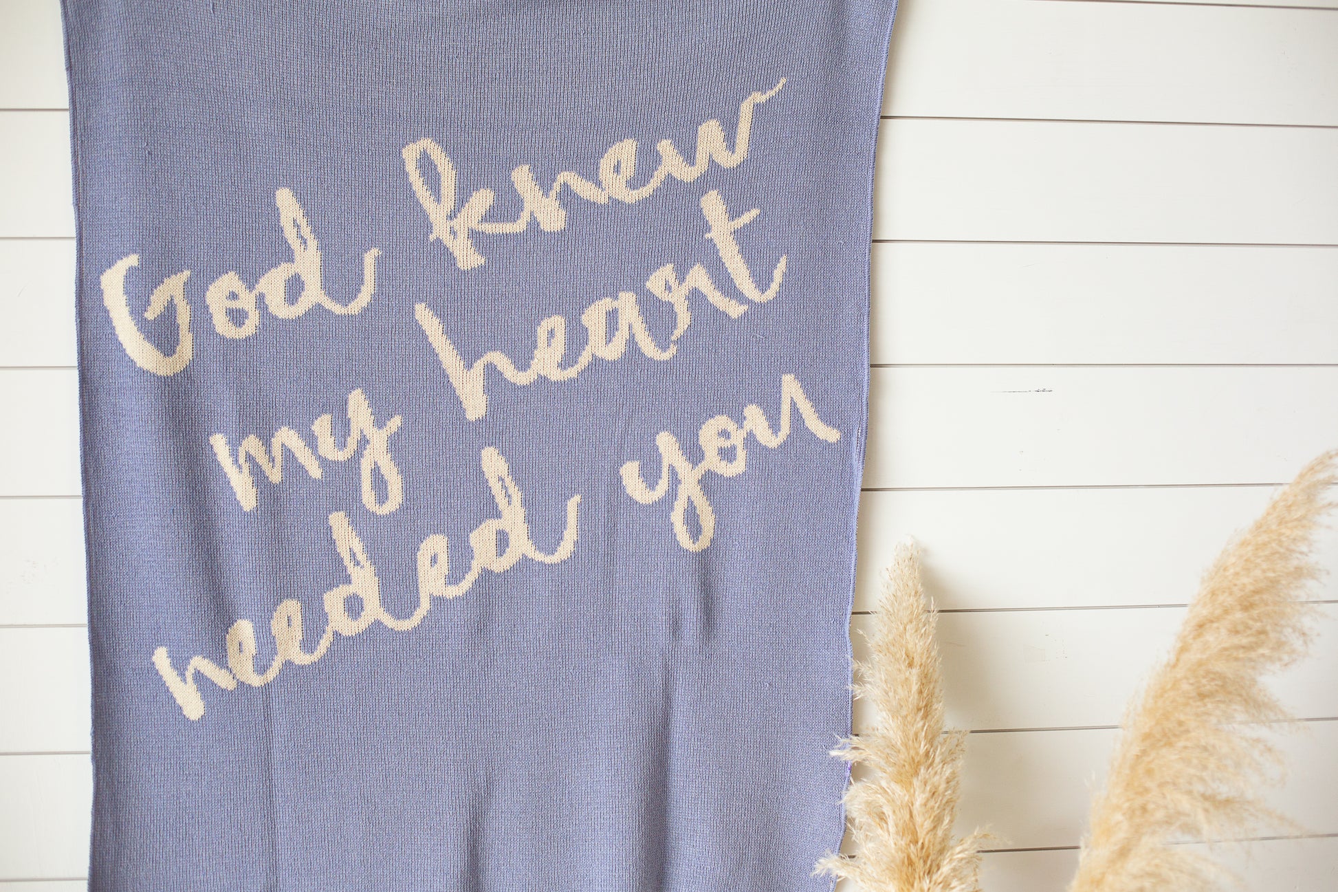 Made in the USA | Recycled Cotton Blend  God knew my heart needed you Throw Blanket