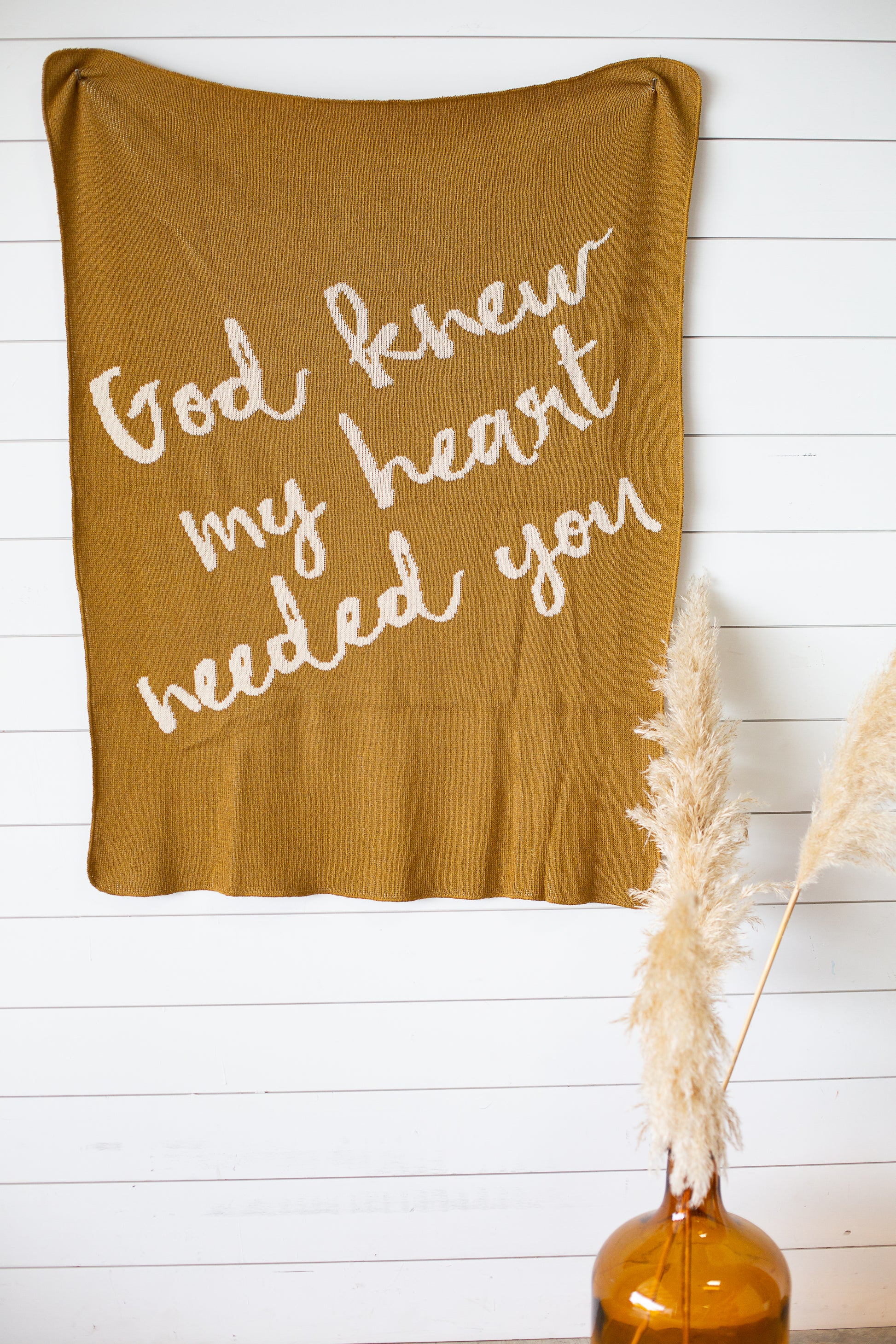 Made in the USA | Recycled Cotton Blend  God knew my heart needed you Throw Blanket