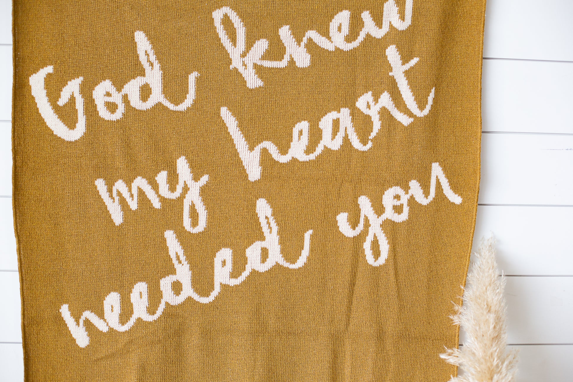 Made in the USA | Recycled Cotton Blend  God knew my heart needed you Throw Blanket