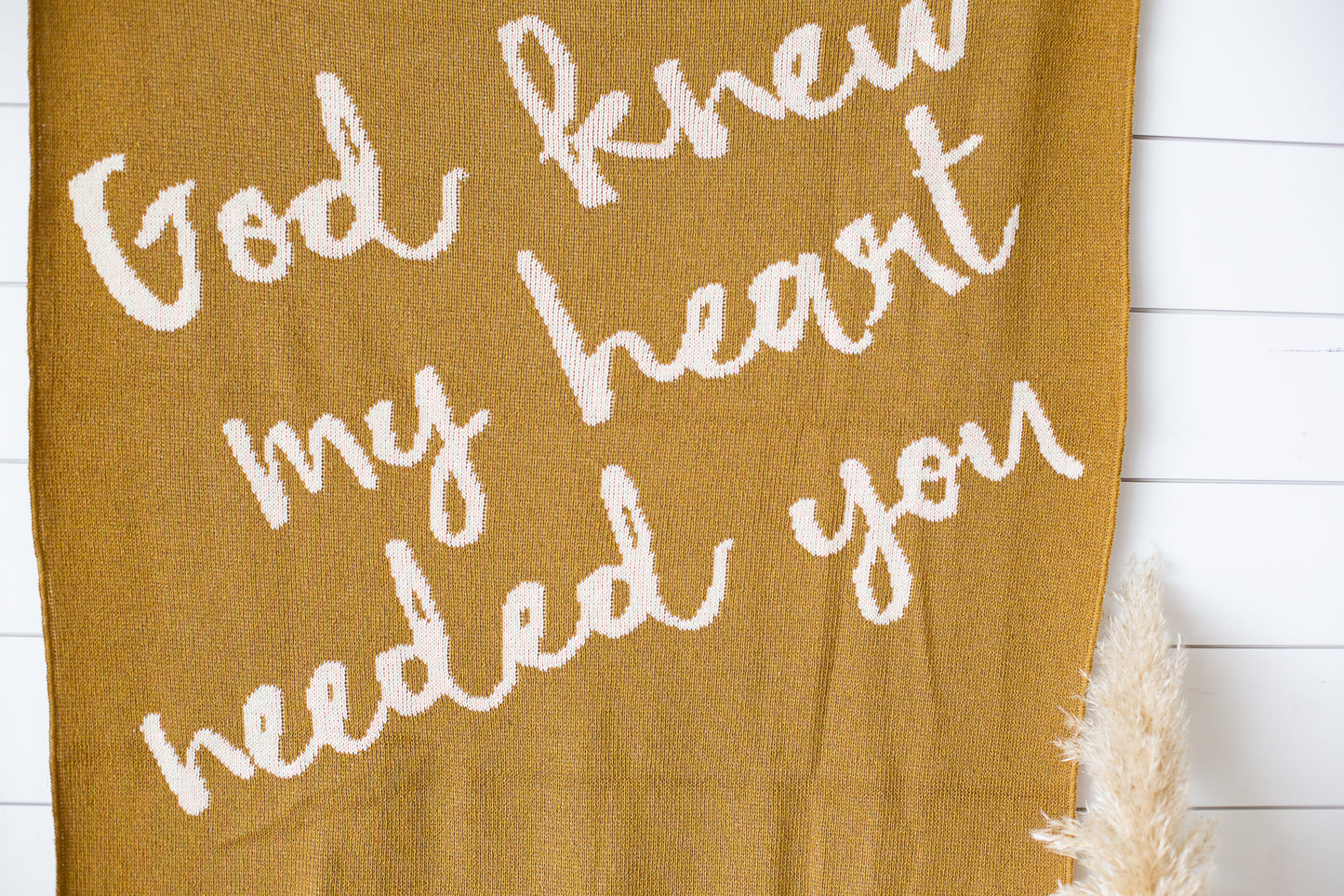 Made in the USA | Recycled Cotton Blend  God knew my heart needed you Throw Blanket