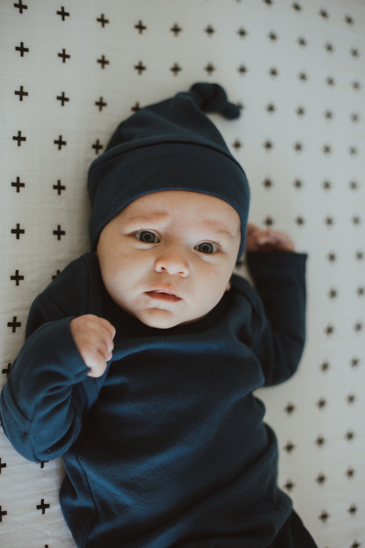 Organic Knot Hat + Gown Set | GOTS Certified Organic Cotton | Solid Colors