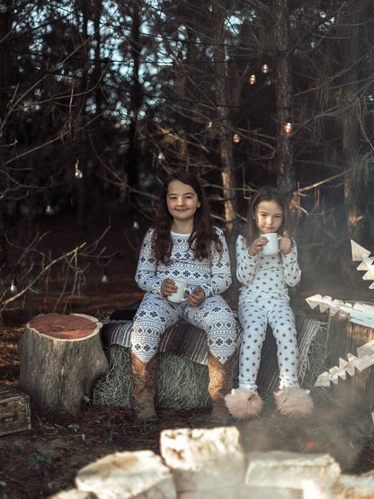 Organic Baby + Kids Pajama Set | Black on White Nordic Winter
