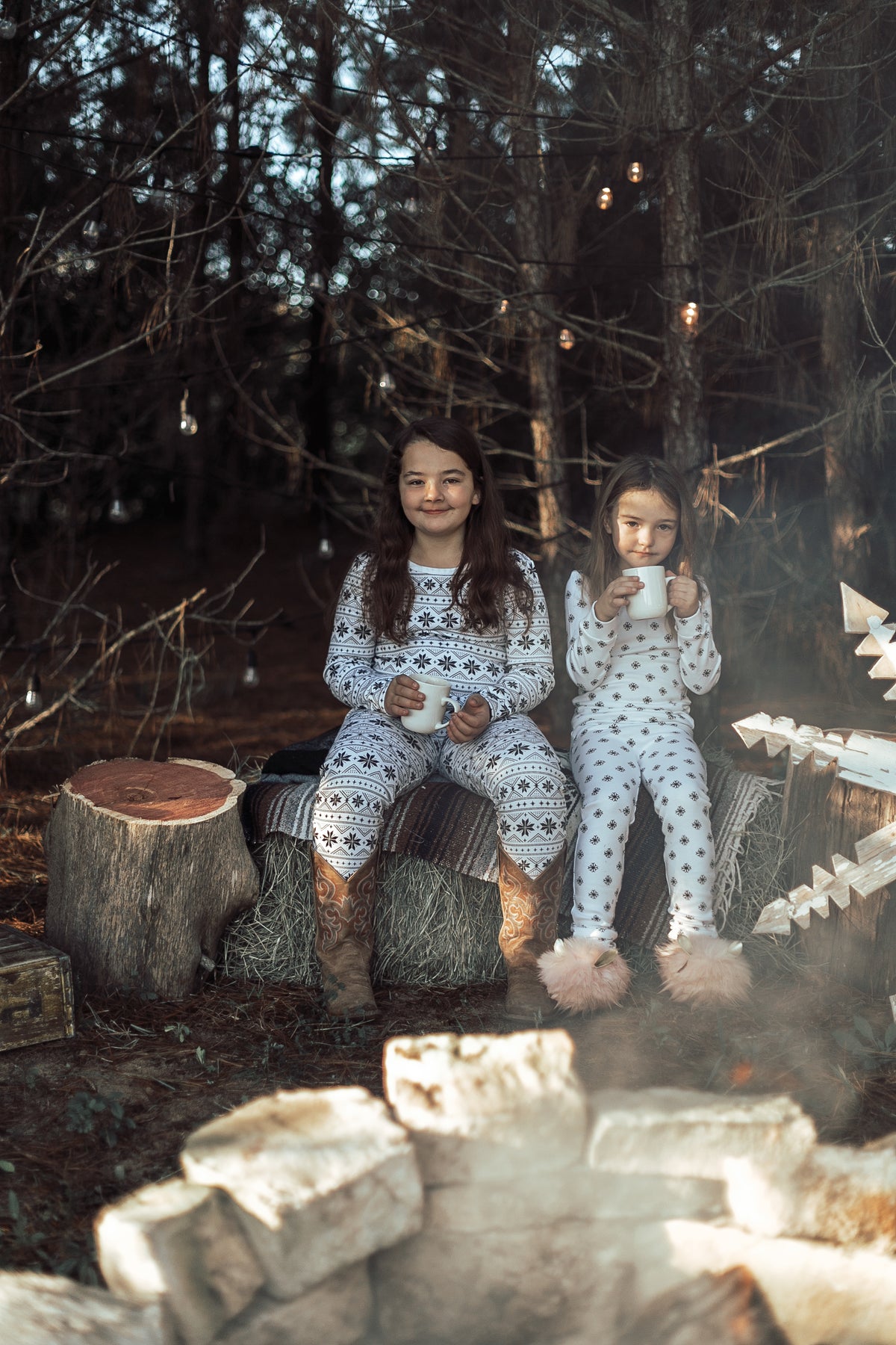 Organic Baby + Kids Pajama Set | Black on White Snowflakes