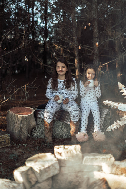 Organic Baby + Kids Pajama Set | Black on White Snowflakes