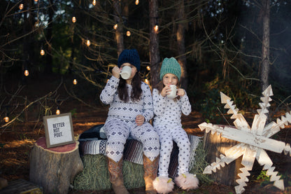 Organic Baby + Kids Pajama Set | Black on White Nordic Winter
