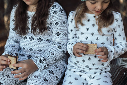 Organic Baby + Kids Pajama Set | Black on White Nordic Winter