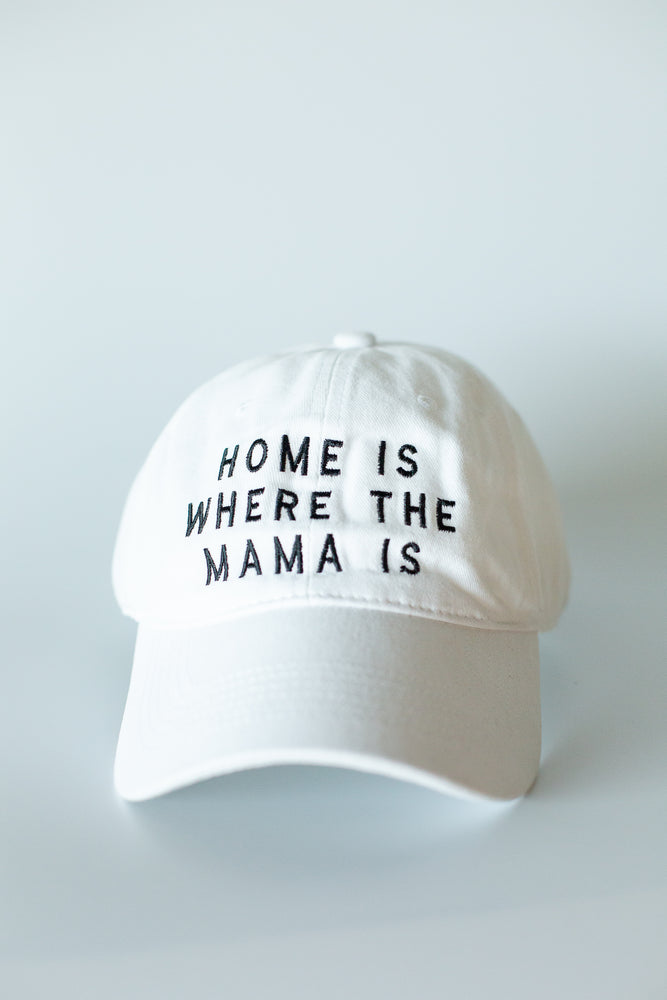 Home is where the mama is -  Adult Baseball Cap - White