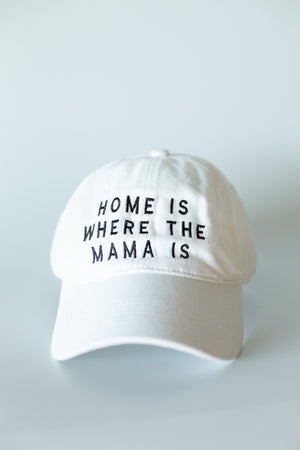 
                  
                    Load image into Gallery viewer, Home is where the mama is -  Adult Baseball Cap - White
                  
                