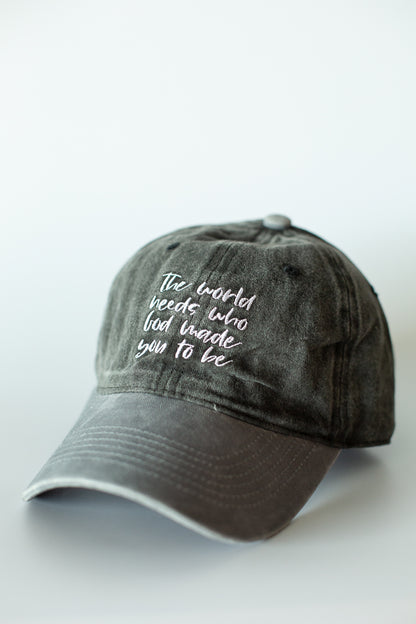 The World needs who God made you to be -  Baseball Cap - Colorblock Black/Gray | 2 sizes