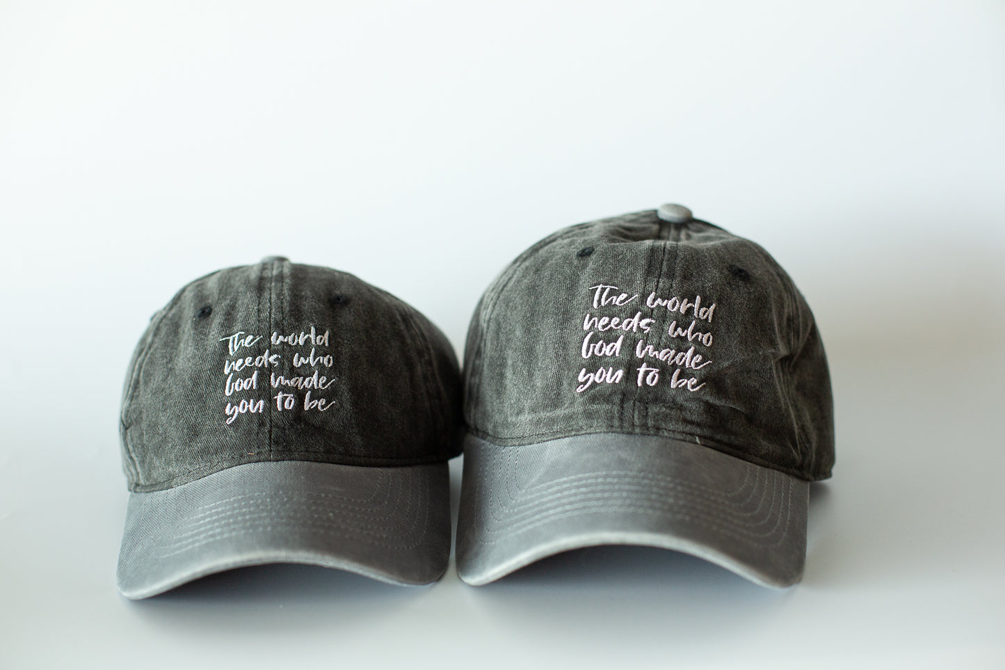 The World needs who God made you to be -  Baseball Cap - Colorblock Black/Gray | 2 sizes