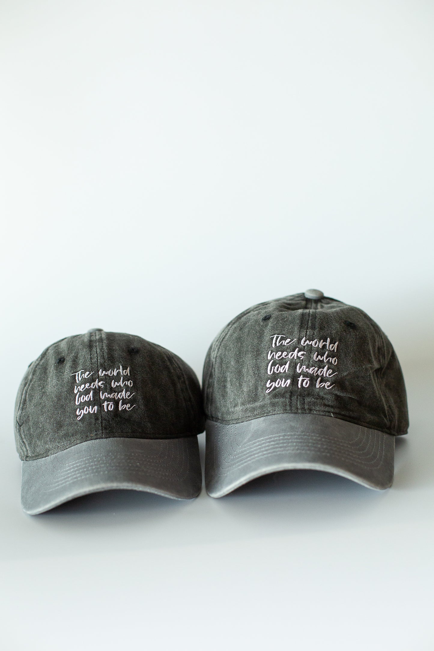 The World Needs Who God Made You to Be black and gray baseball cap