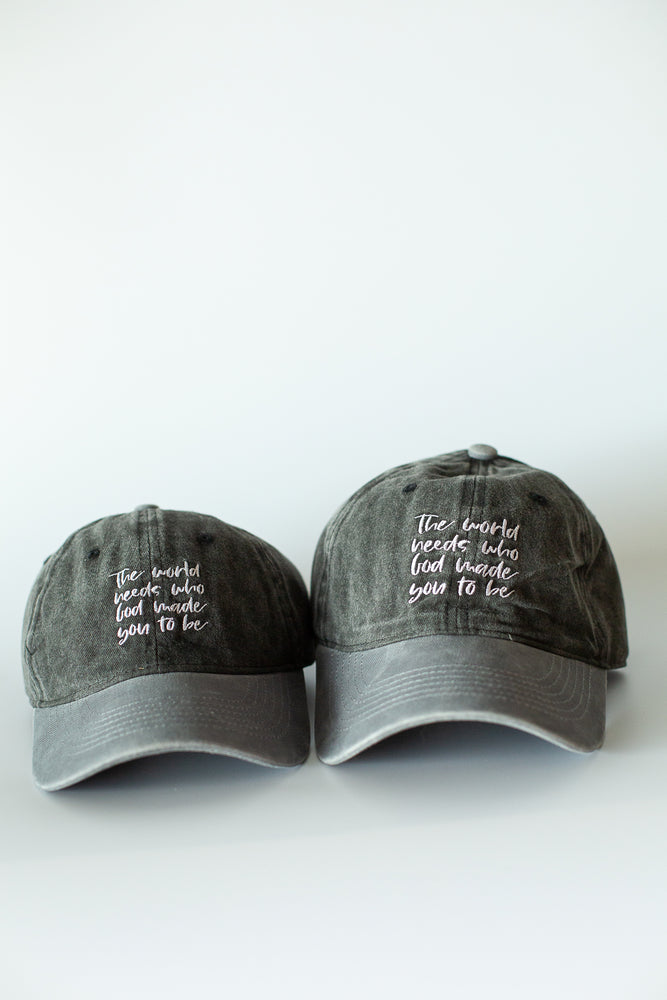 The World needs who God made you to be -  Baseball Cap - Colorblock Black/Gray | 2 sizes