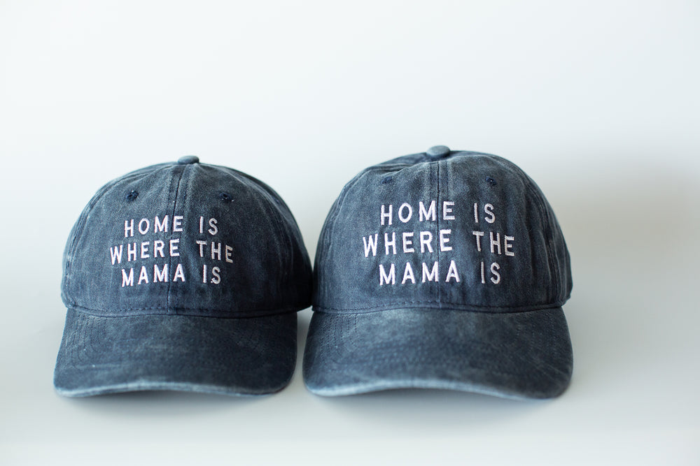 
                  
                    Load image into Gallery viewer, Home is where the mama is -  Baseball Cap - Washed Blue | 2 sizes
                  
                