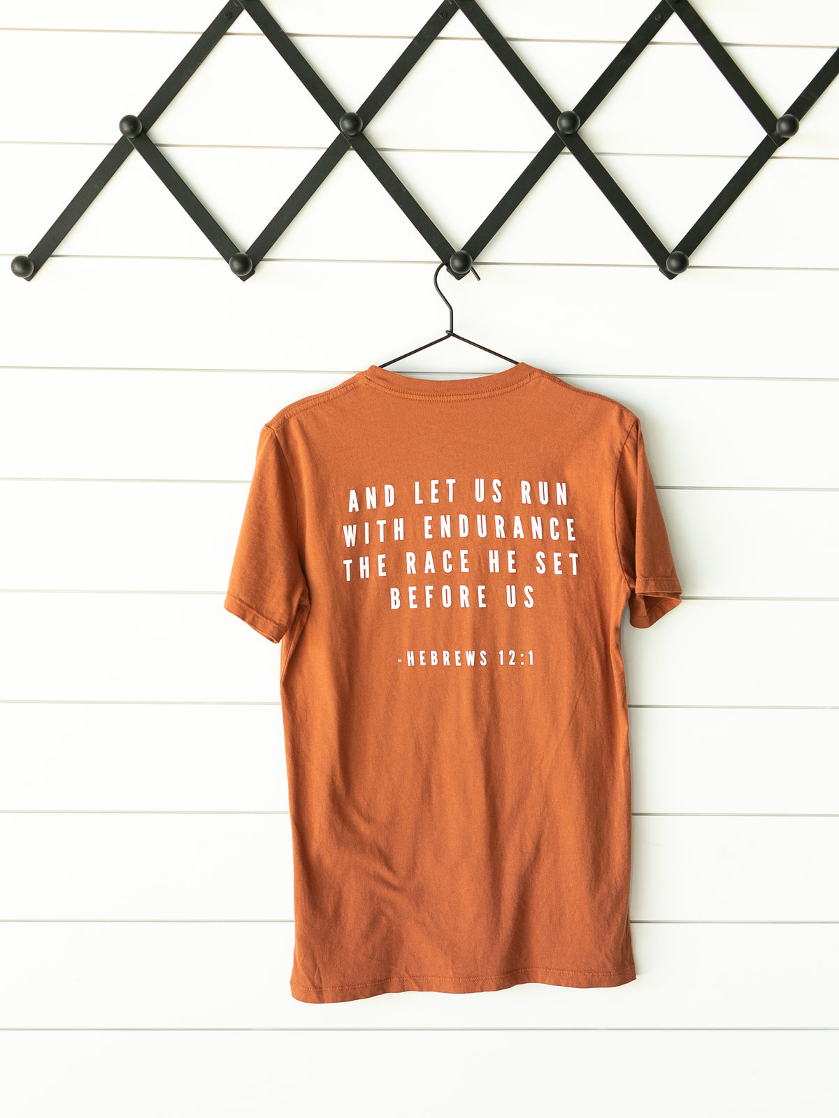 Made in the USA | Hebrews 12:1 Unisex S/S Crewneck Tee - Sunburn