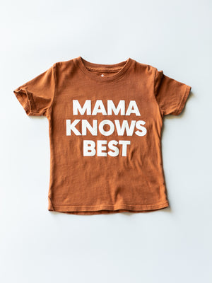 
                  
                    Load image into Gallery viewer, Made in the USA | Mama Knows Best Kid S/S Crewneck Tee - Sunburn
                  
                