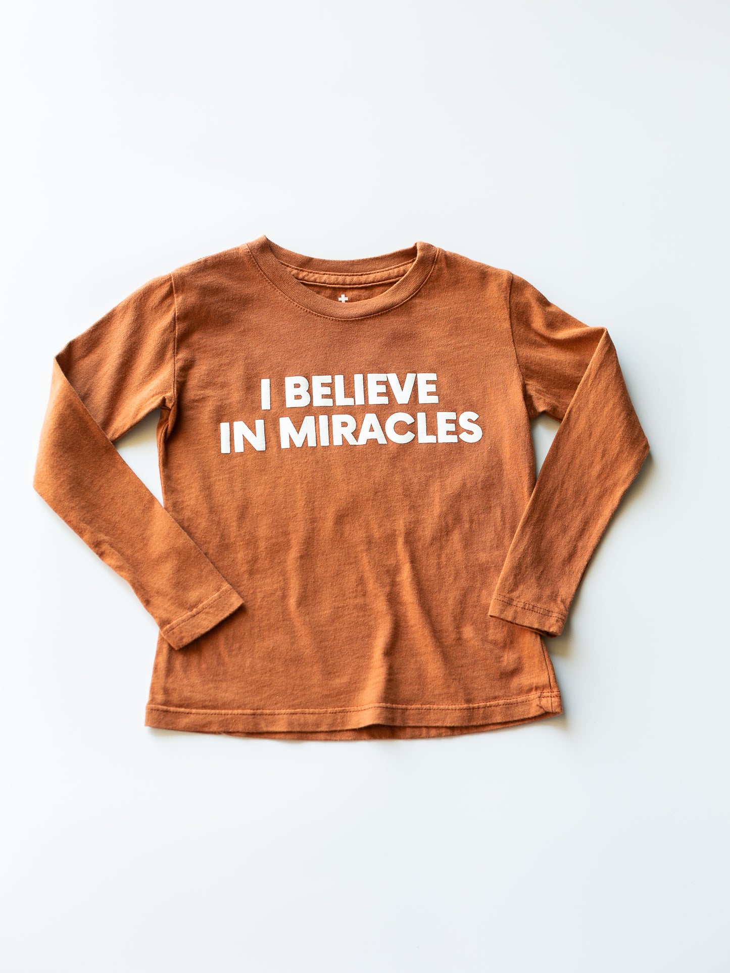 Made in the USA TEE FOR A CAUSE | I believe in miracles Kid L/S Crewneck Tee - Sunburn