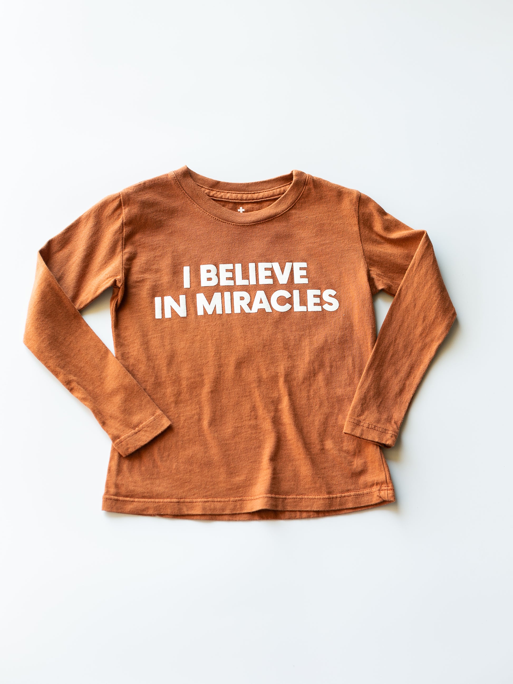 Made in the USA TEE FOR A CAUSE | I believe in miracles Kid L/S Crewneck Tee - Sunburn