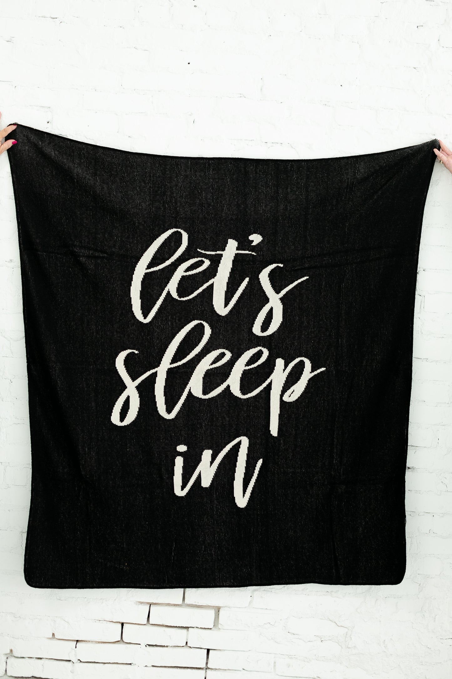 Let's Sleep In Recycled Cotton Throw Blanket | Made in USA