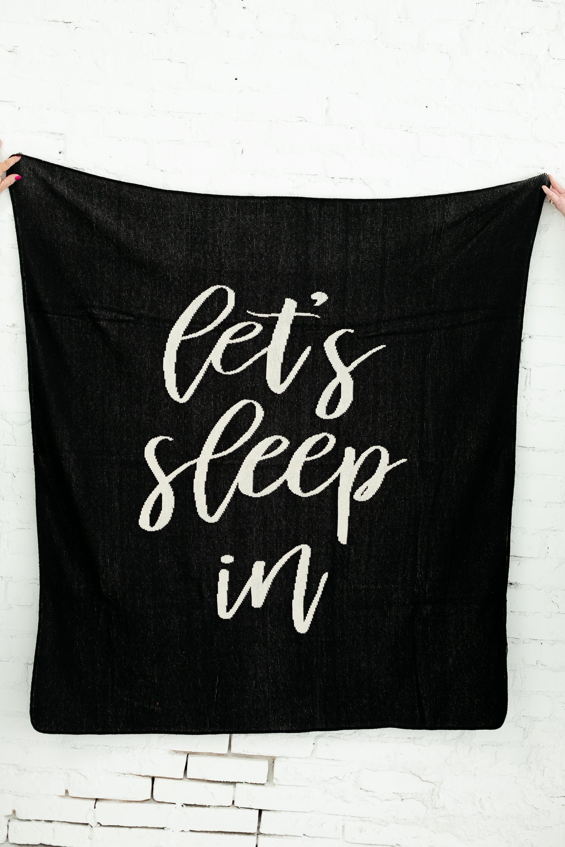 Let's Sleep In Recycled Cotton Throw Blanket | Made in USA